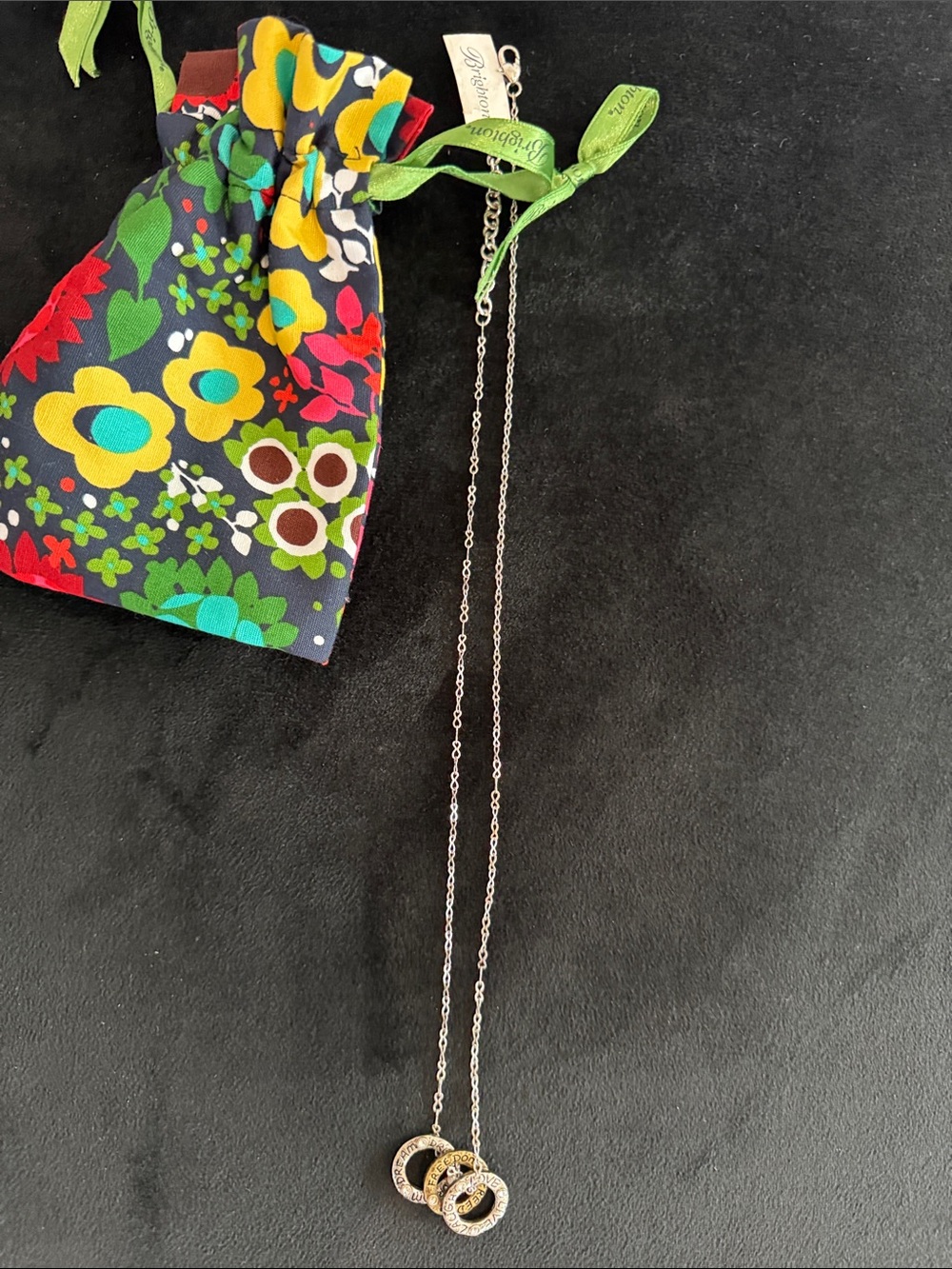 NWT Brighton Triple Charm Silver Necklace NEW